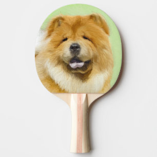 Raquete De Ping Pong Pintura De Chow Chow - Arte De Cão Original Bonit