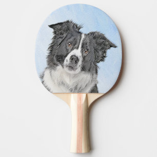 Raquete De Ping Pong Pintura de Collie de Borda - Arte de Cachorro Orig