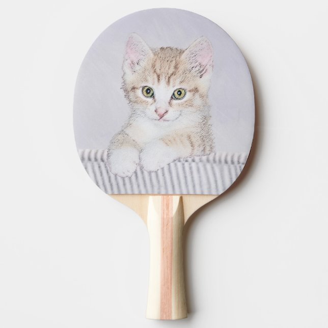 Raquete De Ping Pong Pintura de Kitten Orange Tabby - Arte Original par (Frente)