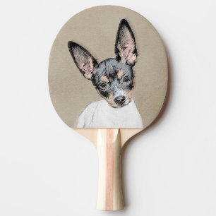 Raquete De Ping Pong Pintura de Rat Terrier - Arte de Cachorro Original