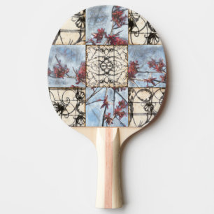 Raquete De Ping Pong Pintura de rolagem Abstrato com painel