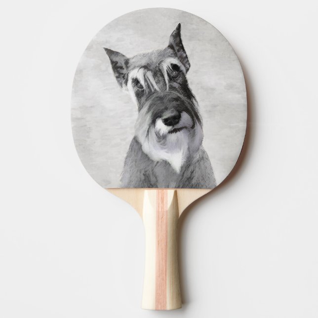 Raquete De Ping Pong Pintura de Schnauzer (Giant) - Arte Canina (Frente)