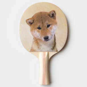 Raquete De Ping Pong Pintura de Shiba Inu (Vermelho) - Arte de Cachorro