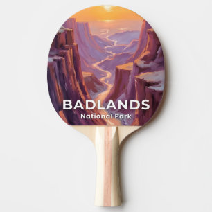 Raquete De Ping Pong Pintura do Parque Nacional Badlands Dakota do Sul