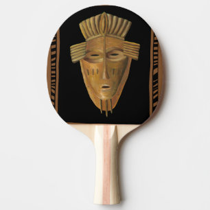 Raquete De Ping Pong Pintura em máscara africana por Chariklia Zarris
