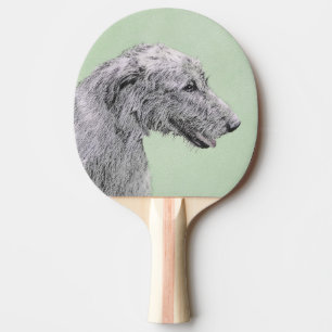 Raquete De Ping Pong Pintura em Wolfhound Irlandês - Arte Cão Origina