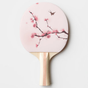 Raquete De Ping Pong Pintura oriental do estilo, flor de cerejeira