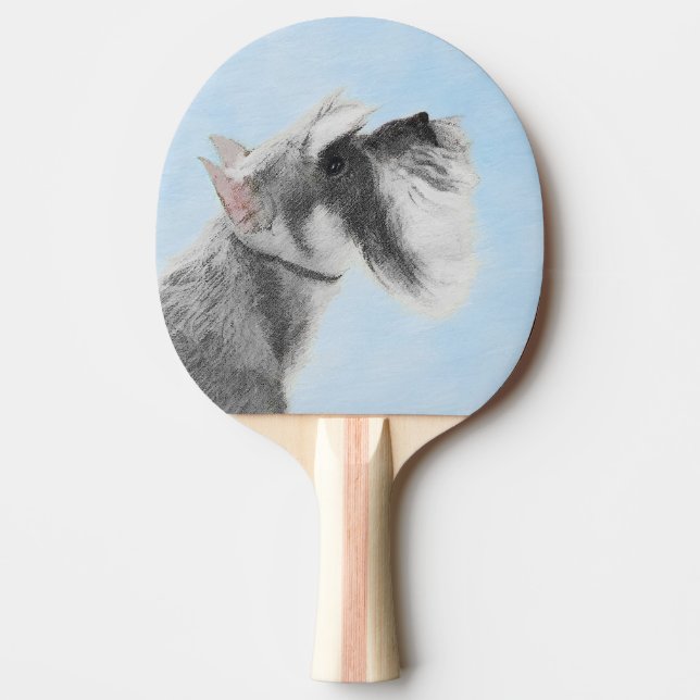 Raquete De Ping Pong Pintura Schnauzer (Giant, Standard) - Arte Canina (Frente)