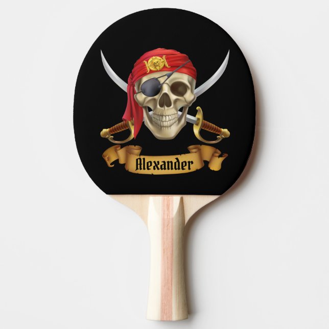 Raquete De Ping Pong Pirata Personalizar  (Frente)