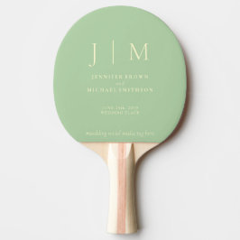 Raquete De Ping Pong Pistachio & Cream Formal Simple Fun Wedding