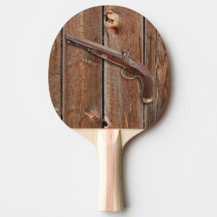 RAQUETE DE PING PONG PISTOLA DO VINTAGE