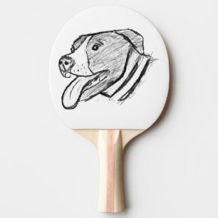 Raquete De Ping Pong pitbull desenho à mão foto cachorro amante de anim