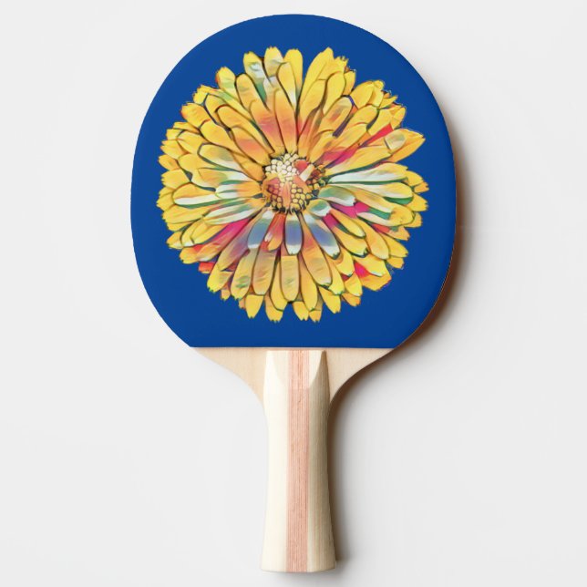 Raquete De Ping Pong Placa de dardo da flor amarela Marigold (Verso)