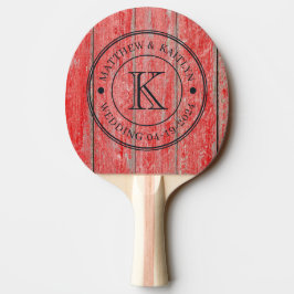 Raquete De Ping Pong Placas de Celebração de Casamento Red Barn