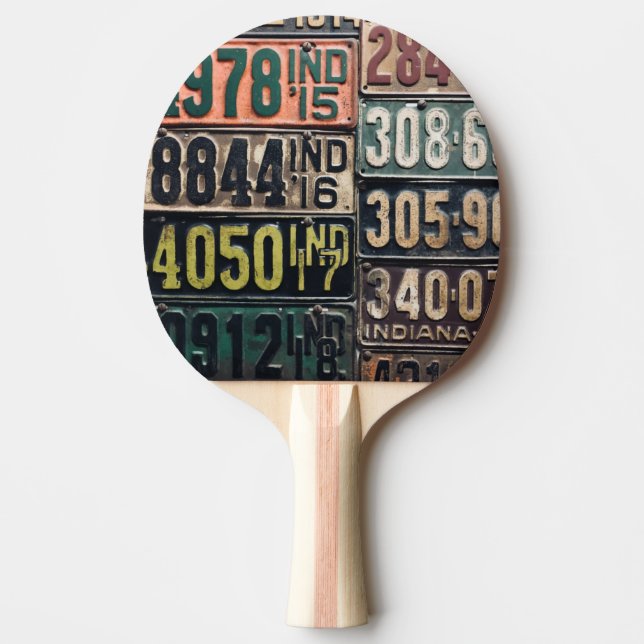 Raquete De Ping Pong Placas de Licença Vintage (Frente)