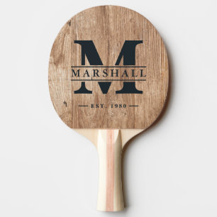 Raquete De Ping Pong Placas de Madeira Flutuante Monograma e Nome Sobre