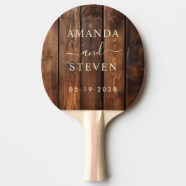 Raquete De Ping Pong Placas de Manchas Lustrosas com Nomes de Casais co