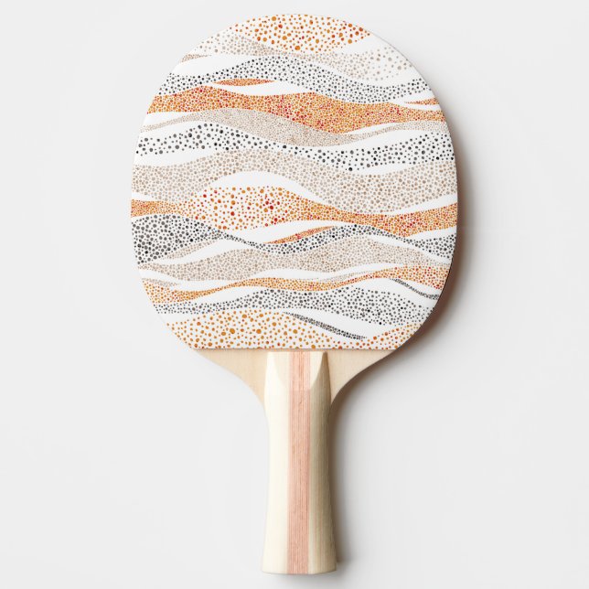 Raquete De Ping Pong Pointilismo Wavy Polka: Têxtil de Doodle Cute (Frente)