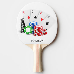 Raquete De Ping Pong Poker / Casino de Nome Personalizado