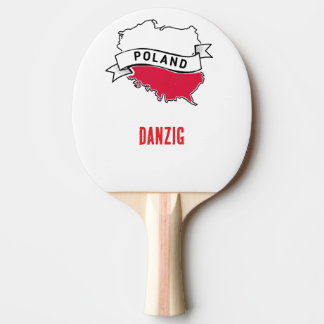 Raquete De Ping Pong Polen mit Karte und Flagge