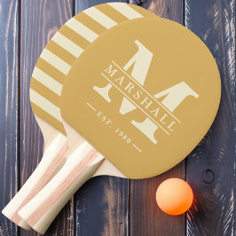 Raquete De Ping Pong Polo com Sobreposição de Monograma e Nome Areia Na