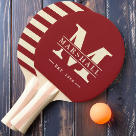 Raquete De Ping Pong Polo com Sobreposição de Monograma e Nome Deep Cra