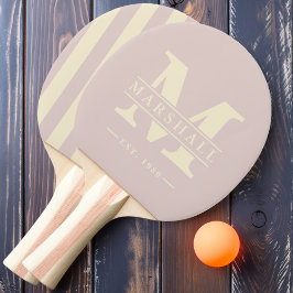 Raquete De Ping Pong Polo com Sobreposição de Monograma e Nome Listra L