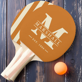 Raquete De Ping Pong Polo com Sobreposição de Monograma e Nome Listras