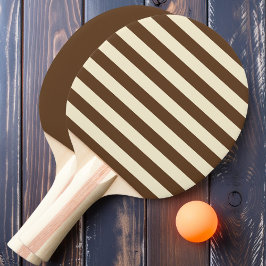 Raquete De Ping Pong Polo Marrom de Floresta Profunda com Listras e Lis