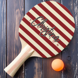 Raquete De Ping Pong Polo Meados do Século Cranberry Escuro Pintado Nom