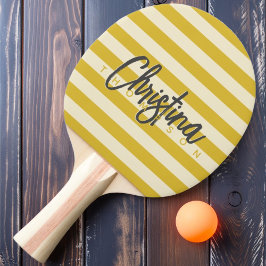 Raquete De Ping Pong Polo Meados do Século Laranja Queimado Pintado Nom