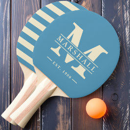 Raquete De Ping Pong Polo Monograma e Nome Overlay Aqua Splash