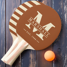 Raquete De Ping Pong Polo Monograma e Nome Overlay Desert Sun