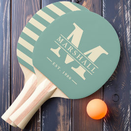 Raquete De Ping Pong Polo Monograma e Nome Sobreposto Aqua Reef