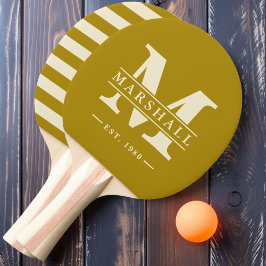 Raquete De Ping Pong Polo Monograma e Nome Sobreposto Desert Sage