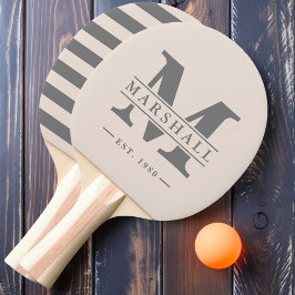 Raquete De Ping Pong Polo Monograma e Nome Sobreposto Sandcastle Rosa