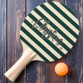Raquete De Ping Pong Polo Verde Meados do Século Pintado Nome
