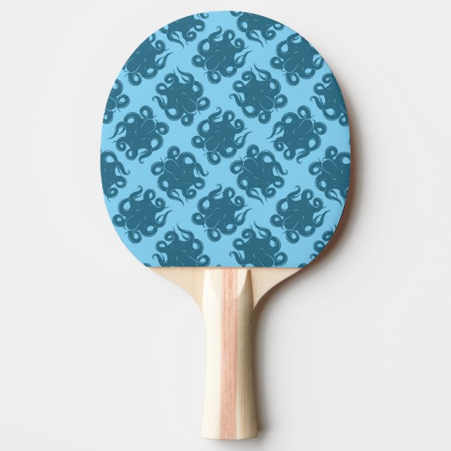 Raquete De Ping Pong Polvo no teste padrão azul (Frente)
