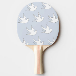 Raquete De Ping Pong pomadas brancas em azul