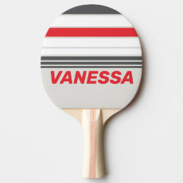 Raquete De Ping Pong Ponta de Asa Dividida Vintage com Faixas no Horizo