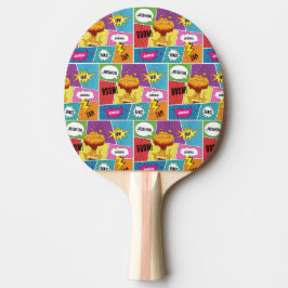Raquete De Ping Pong Pop de Arte Personalizada do Livro Quadrado Colori