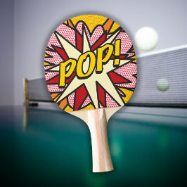 Raquete De Ping Pong POP Divertido Retro Comic Book Super Herói Moderno