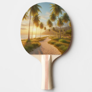 Raquete De Ping Pong pôr do sol Caribe/tropical/praia havaiana