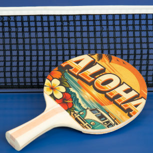 Raquete De Ping Pong Pôr do Sol na Ilha da Praia Aloha