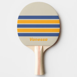 Raquete De Ping Pong Pôr do Sol Retro Blue Crush Através de Listras com