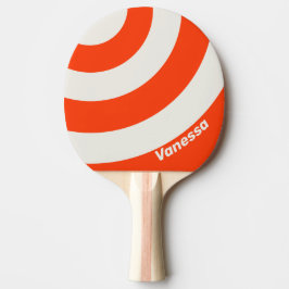 Raquete De Ping Pong Pôr do Sol Retro Laranja Três Listras de Círculo c