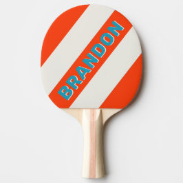 Raquete De Ping Pong Pôr do Sol Retro Maré Rush Listras Ousadas com Nom