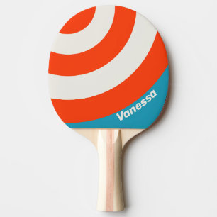 Raquete De Ping Pong Pôr do Sol Retro Onda Corrente Círculo Listra com