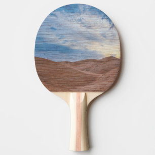 Raquete De Ping Pong Pôr do Sol Sobre Dunas de Areia em Foto de Textura