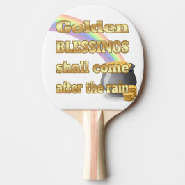 Raquete De Ping Pong Pote de Dourado no final do arco-íris